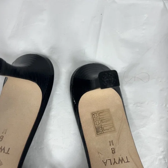 Brighton Shoes Women 8 Black Leather Silver Rhinestone Throne Heel Made Italy - Picture 12 of 16